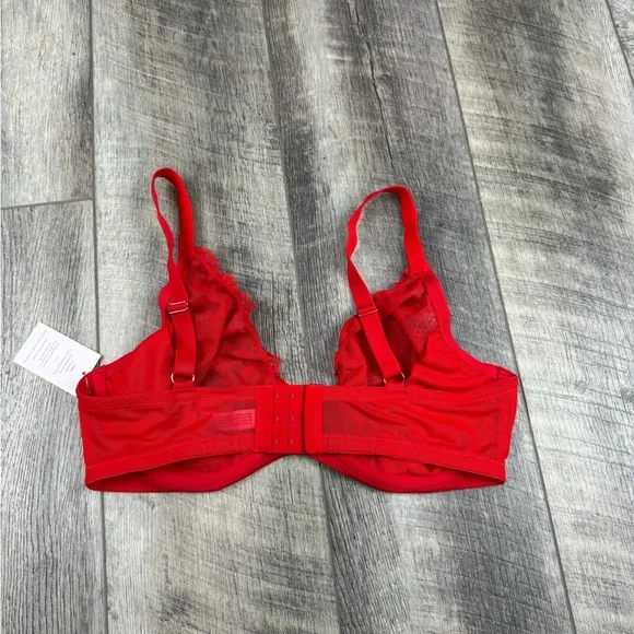 38D Auden Red Lace Bra - Picture 9 of 13